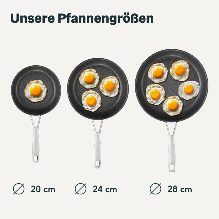 2er-Pfannenset Beschichtet - 24 + 28 cm