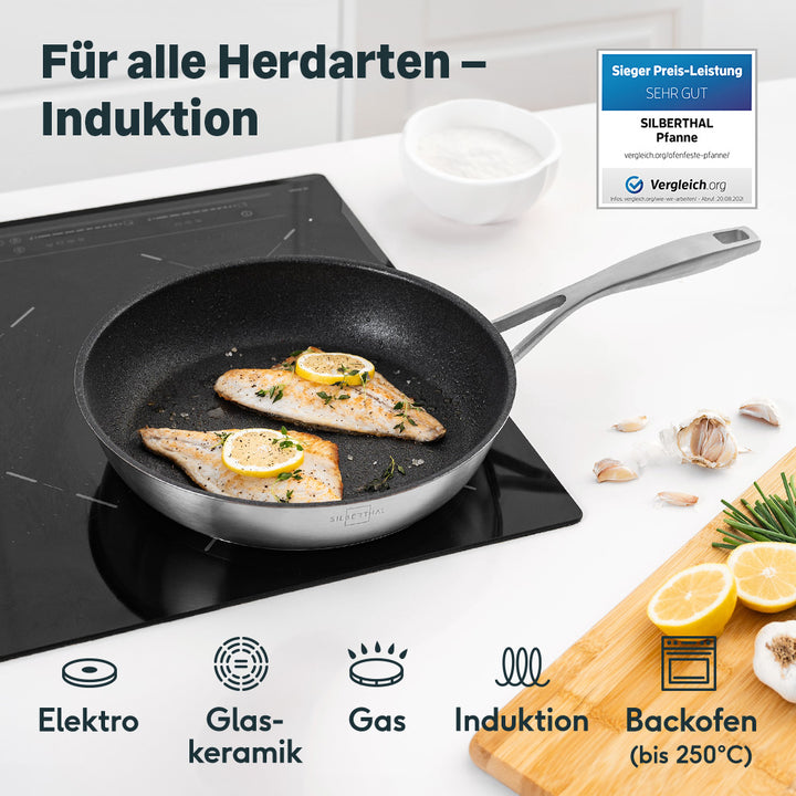 Pfanne Ø 28 cm - Induktion - Beschichtet - Hoher Rand