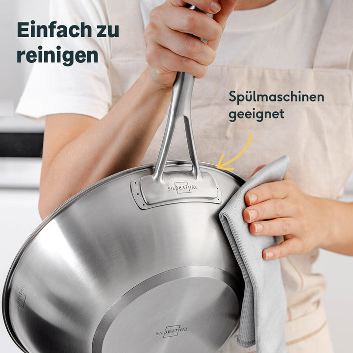 Wokpfanne Ø Edelstahl 28 cm Induktion - aus