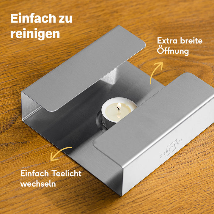 Stövchen aus Edelstahl - Teelicht - für gemütliche Teestunden