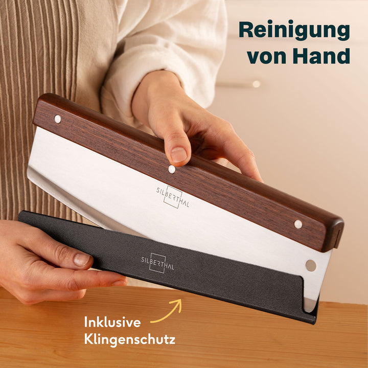 Pizzaschieber mit Wiegemesser Set