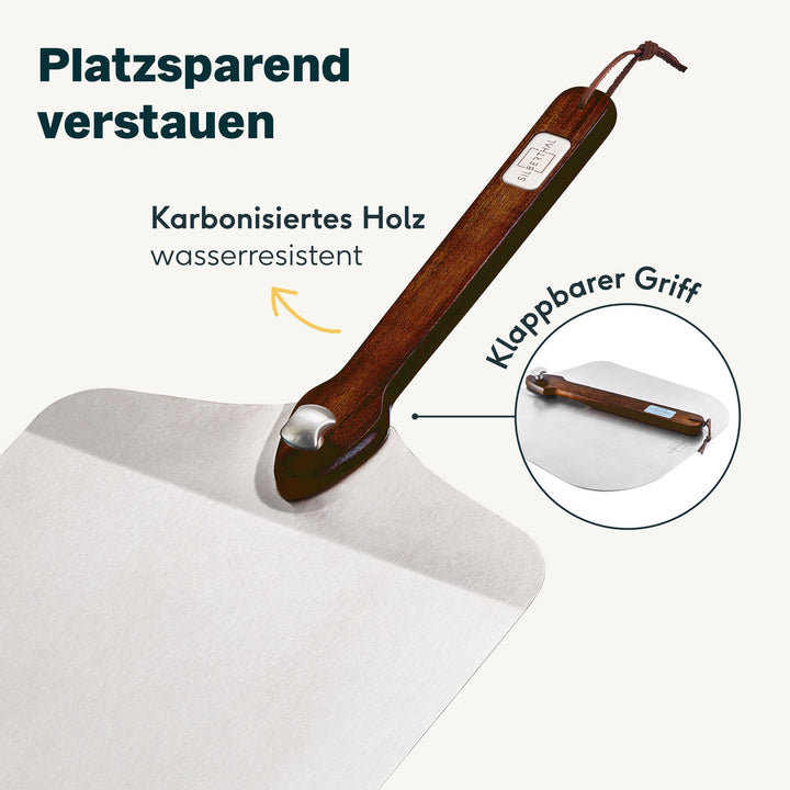 Pizzaschieber Set mit Pizzastein