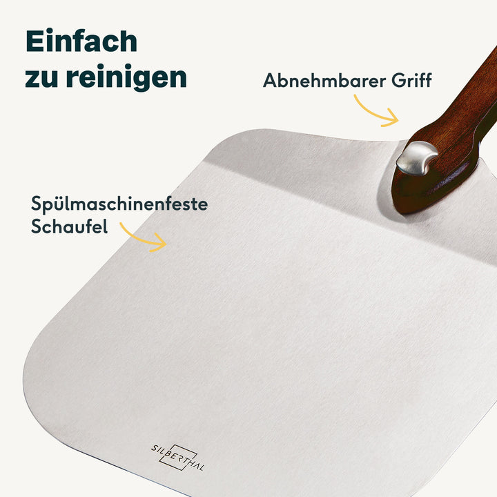 Pizzaschieber Set mit Pizzastein