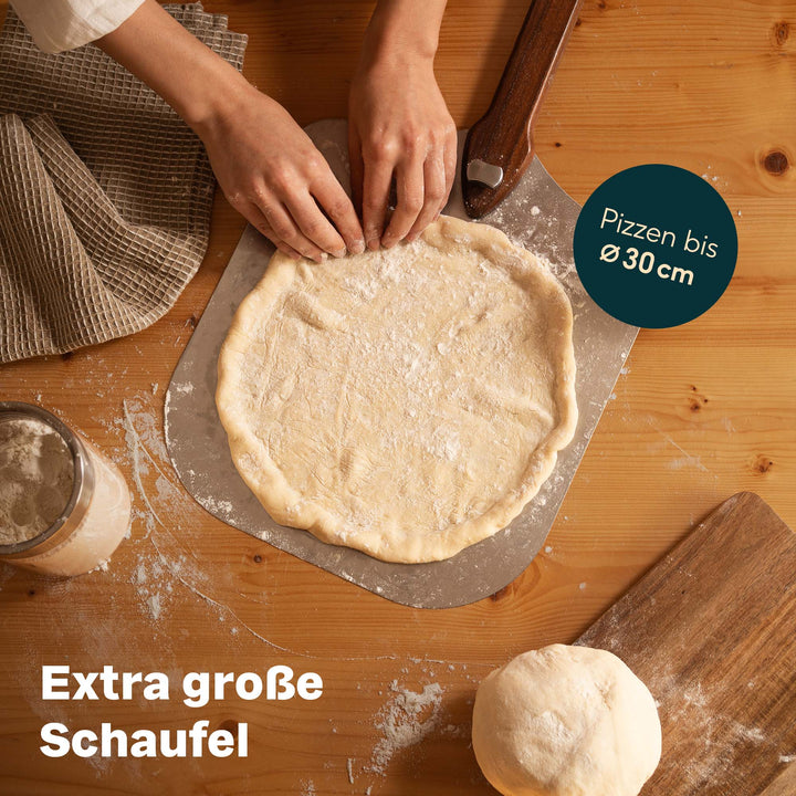 Pizzaschieber Set mit Pizzastein
