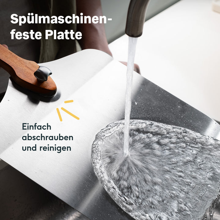 Pizzaschieber aus Edelstahl -  Ø 30 cm - drehbarer Holzgriff