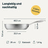 Edelstahlpfanne 28 cm Unbeschichtet