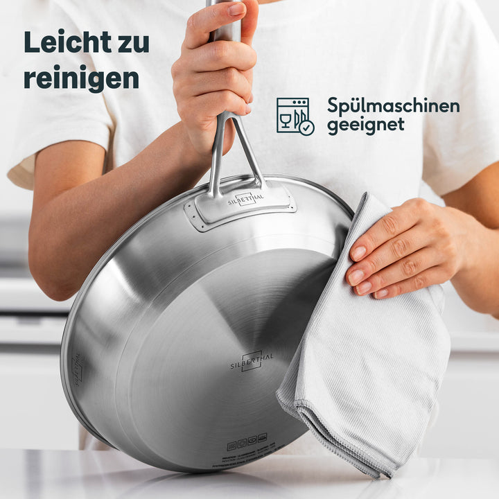 Edelstahlpfanne 28 cm Unbeschichtet