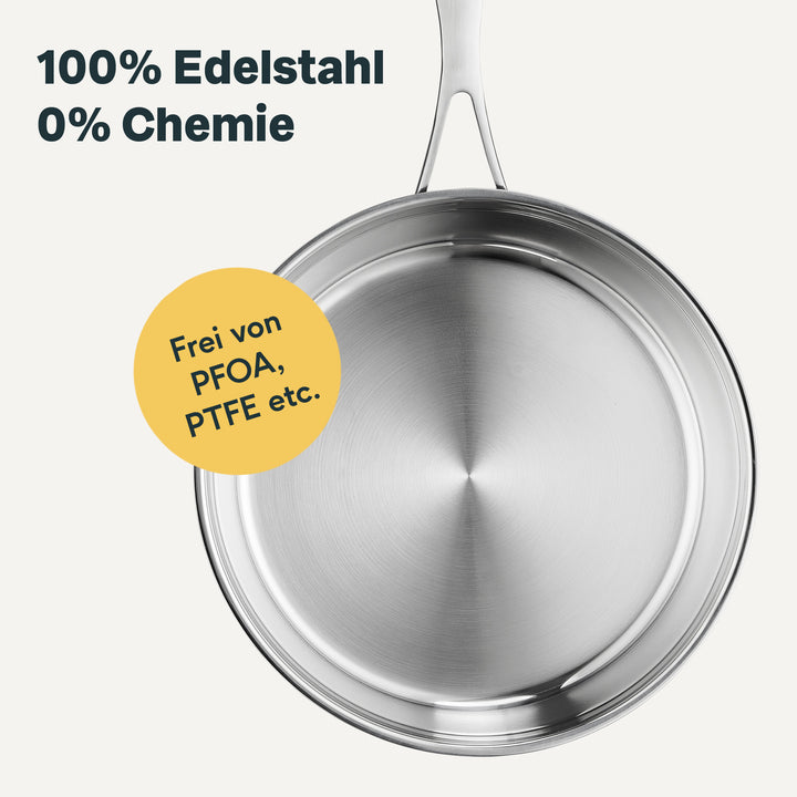Edelstahlpfanne 28 cm Unbeschichtet