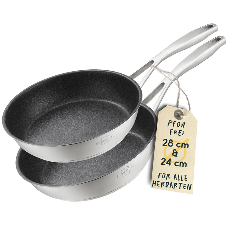 2er-Pfannenset Beschichtet - 24 + 28 cm