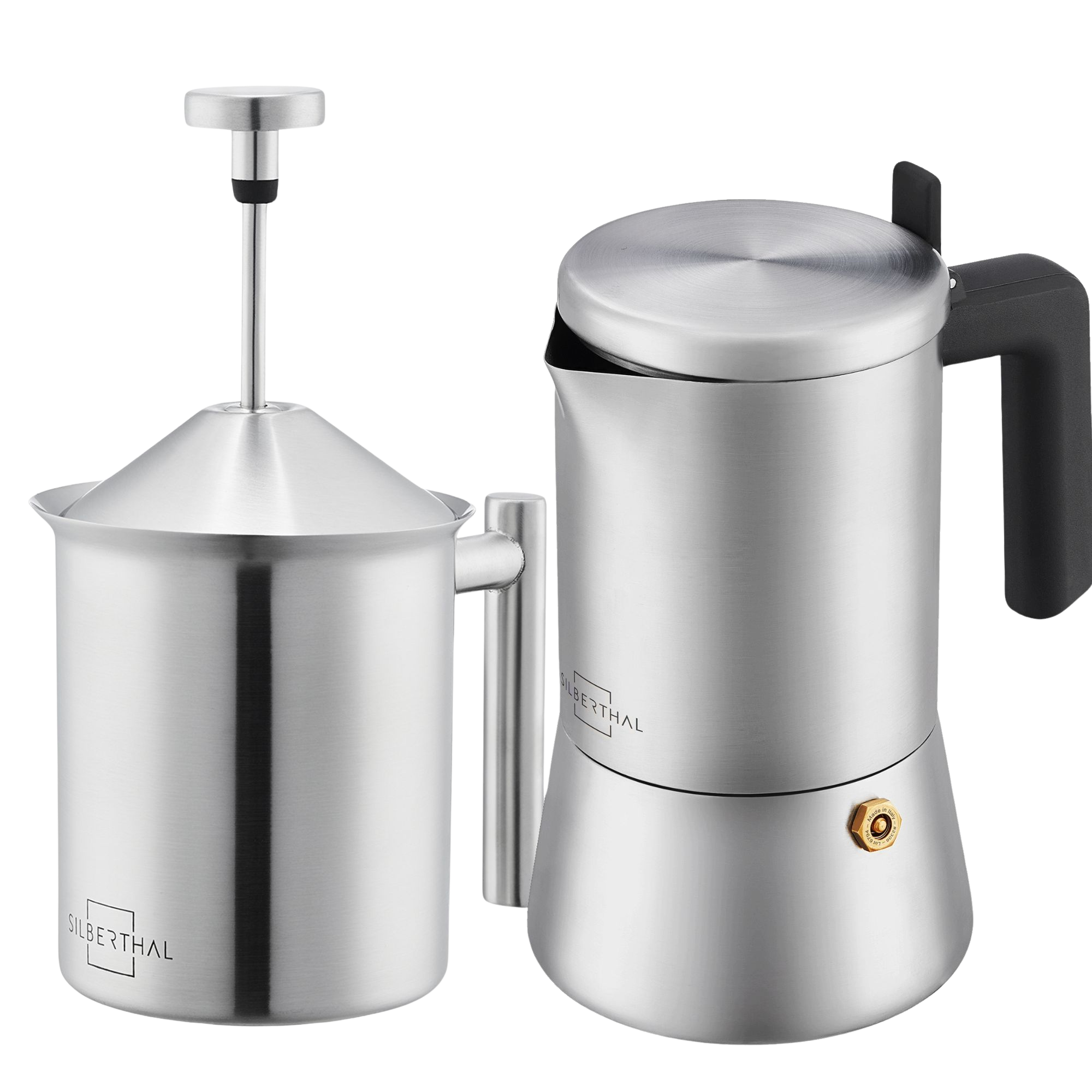 Espressokocher mit Milchaufschäumer Set