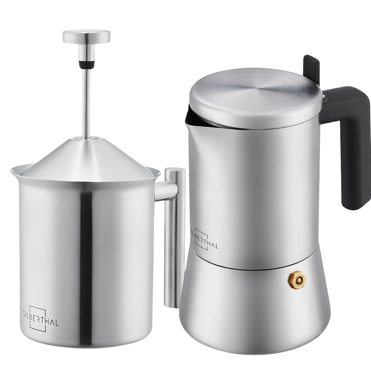 Espressokocher 6 Tassen mit Milchaufschäumer
