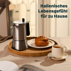 Espressokocher 6 Tassen mit Milchaufschäumer