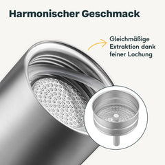 Espressokocher 6 Tassen mit Milchaufschäumer