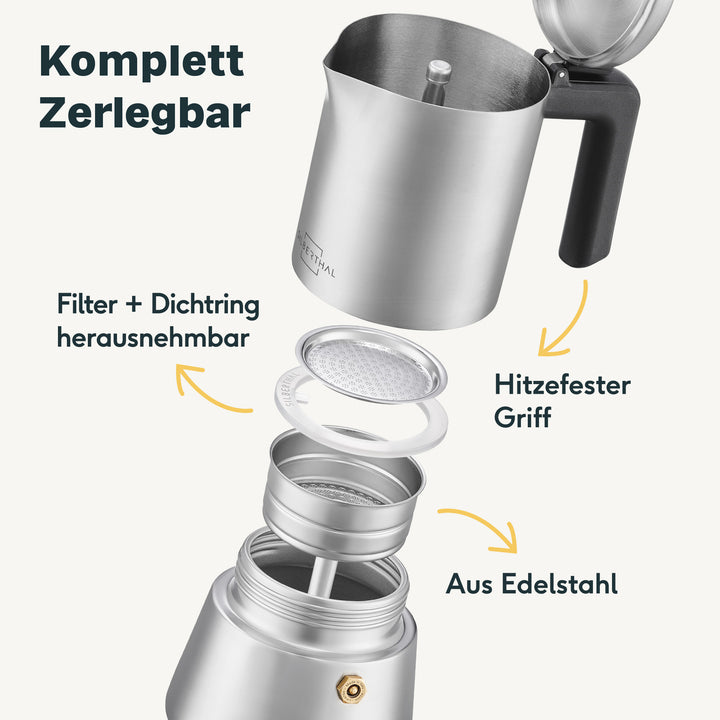 Espressokocher mit Kaffeemühle Set