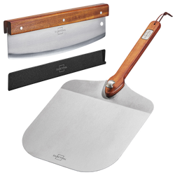 Pizzaschieber mit Wiegemesser Set