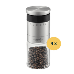 Salz und Peffermühle mit Einstellring 4er Set