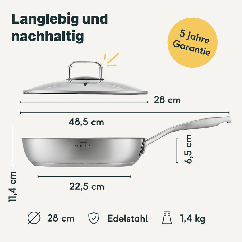 Edelstahl-Kochtopf mit Deckel TADAR CORI 5,1 l