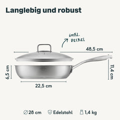 Pfanne 28 cm mit Deckel