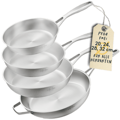 4er-Pfannenset Unbeschichtet