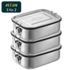 3x Brotdose Edelstahl 1200 ml Set