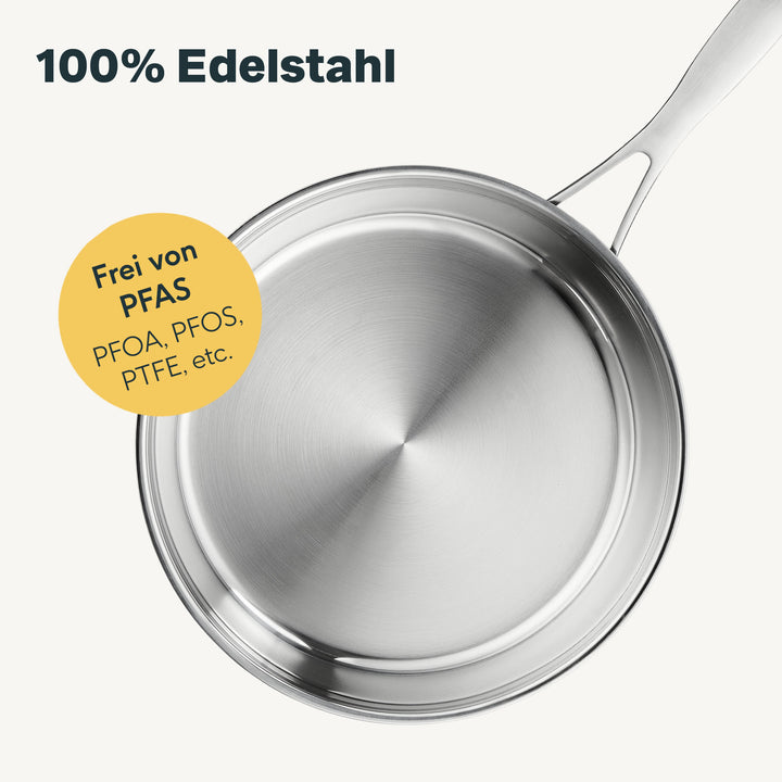 Edelstahlpfanne 28 cm Unbeschichtet