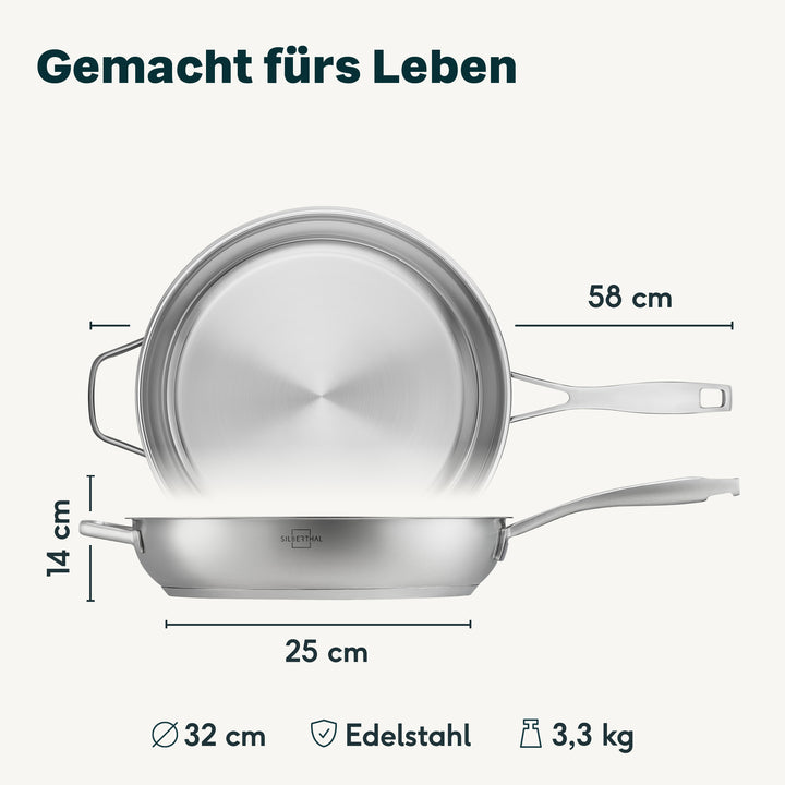 Bratpfanne 32cm Unbeschichtet