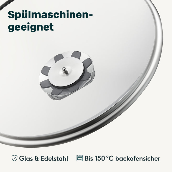 4x Glasdeckel Set (20, 24, 28 & 32 cm)