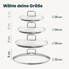 Glasdeckel für Pfanne 32 cm