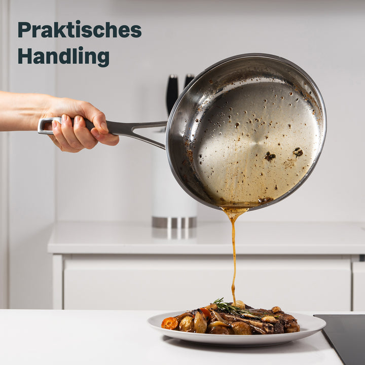 Edelstahlpfanne 24 cm Unbeschichtet