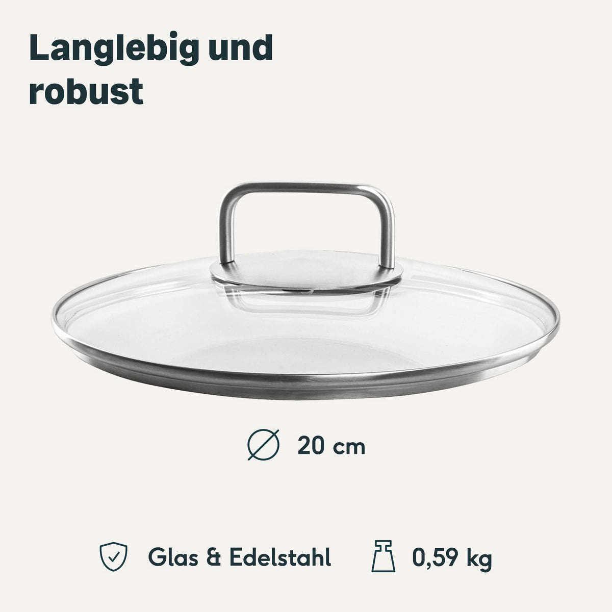 Glasdeckel für 20 cm Pfannen