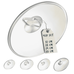 4x Glasdeckel Set (20, 24, 28 & 32 cm)