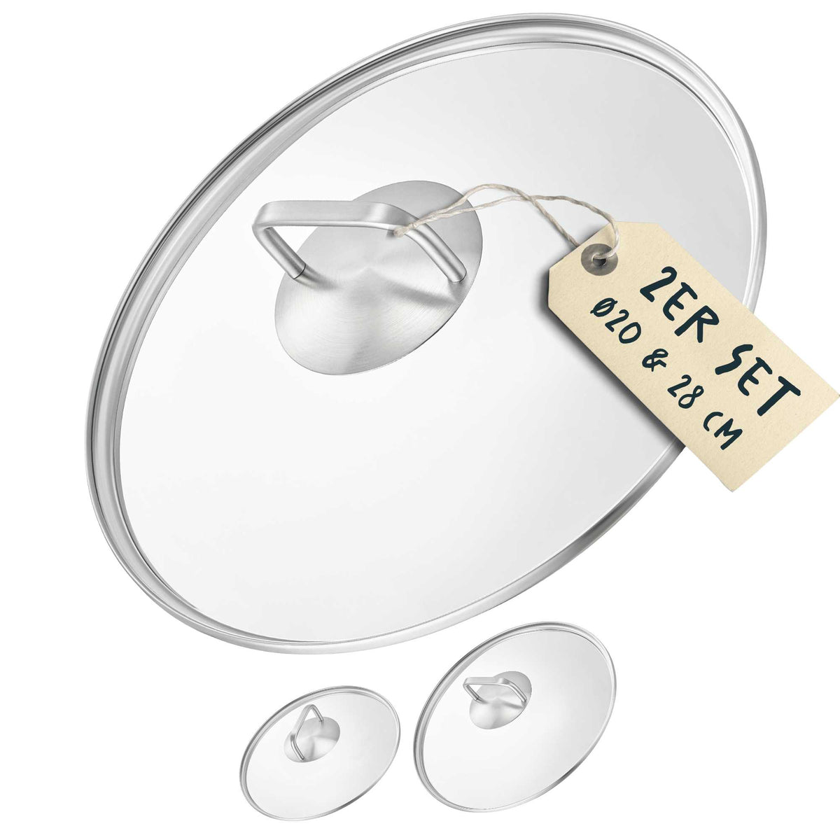 Glasdeckel 20+28 cm Set