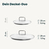 2x Glasdeckel  Set (20+28 cm)