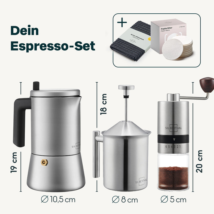 Espressokocher Set 3-teilig