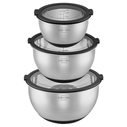 Edelstahlschüsseln mit Deckel - 3er Set