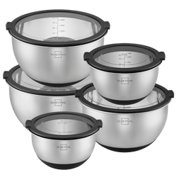 Edelstahlschüsseln mit Deckel - 5er Set