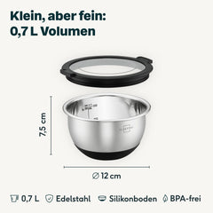 Edelstahlschüsseln 0,7 Liter - 3er-Set