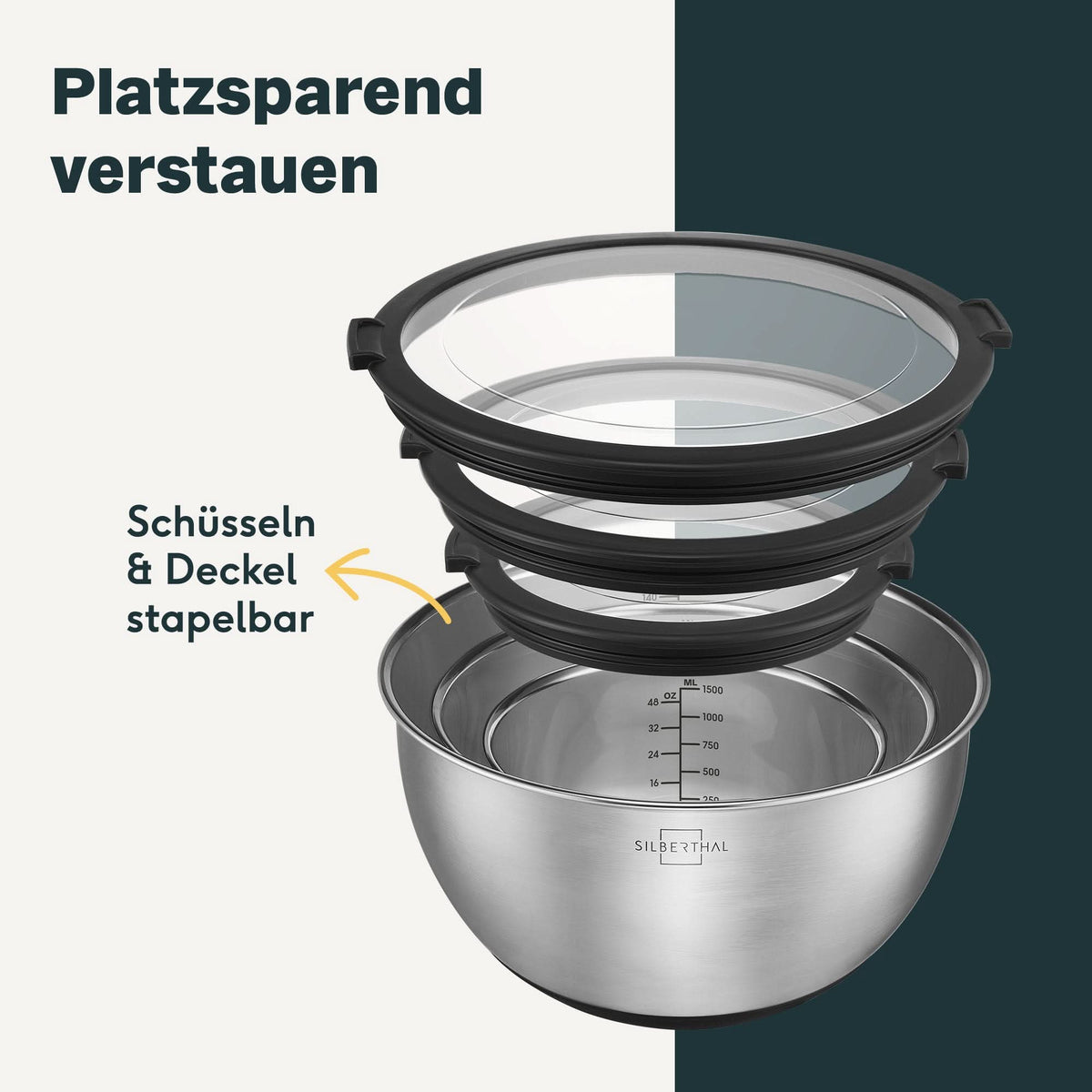 Edelstahlschüssel 3 Liter