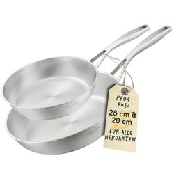 2er-Pfannenset Unbeschichtet - 20 + 28 cm