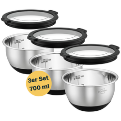 Edelstahlschüsseln 0,7 Liter - 3er-Set