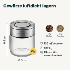 Gewürzgläser 150ml 24er Set
