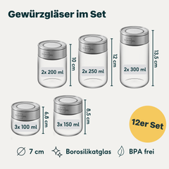 Gewürzgläser 12er Set