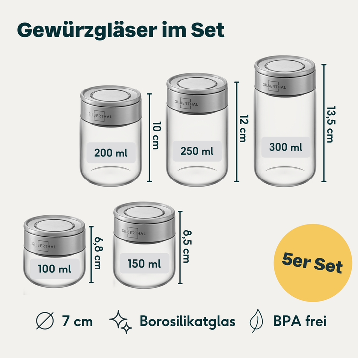 Gewürzgläser 5er Set