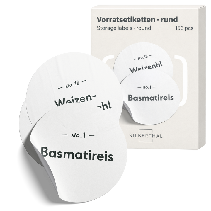 162 Vorratsgläser Etiketten rund