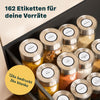 162 Vorratsgläser Etiketten Rund