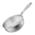 Sauteuse 20 cm aus unbeschichtetem Edelstahl mit Stielgriff und eingelaserter Messskala