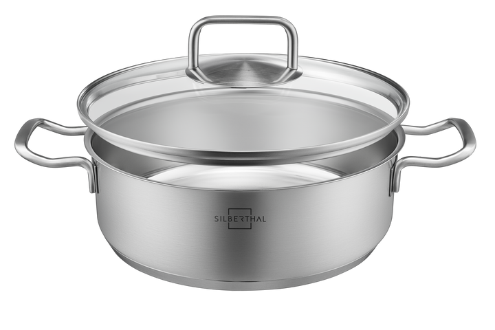 Servierpfanne Unbeschichtet 24 cm mit Deckel