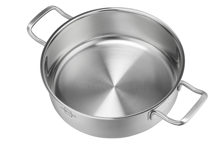 Servierpfanne Unbeschichtet 24 cm mit Deckel