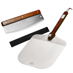 Pizzaschieber mit Wiegemesser Set