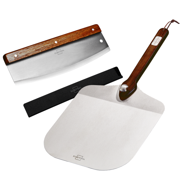 Pizzaschieber mit Wiegemesser Set